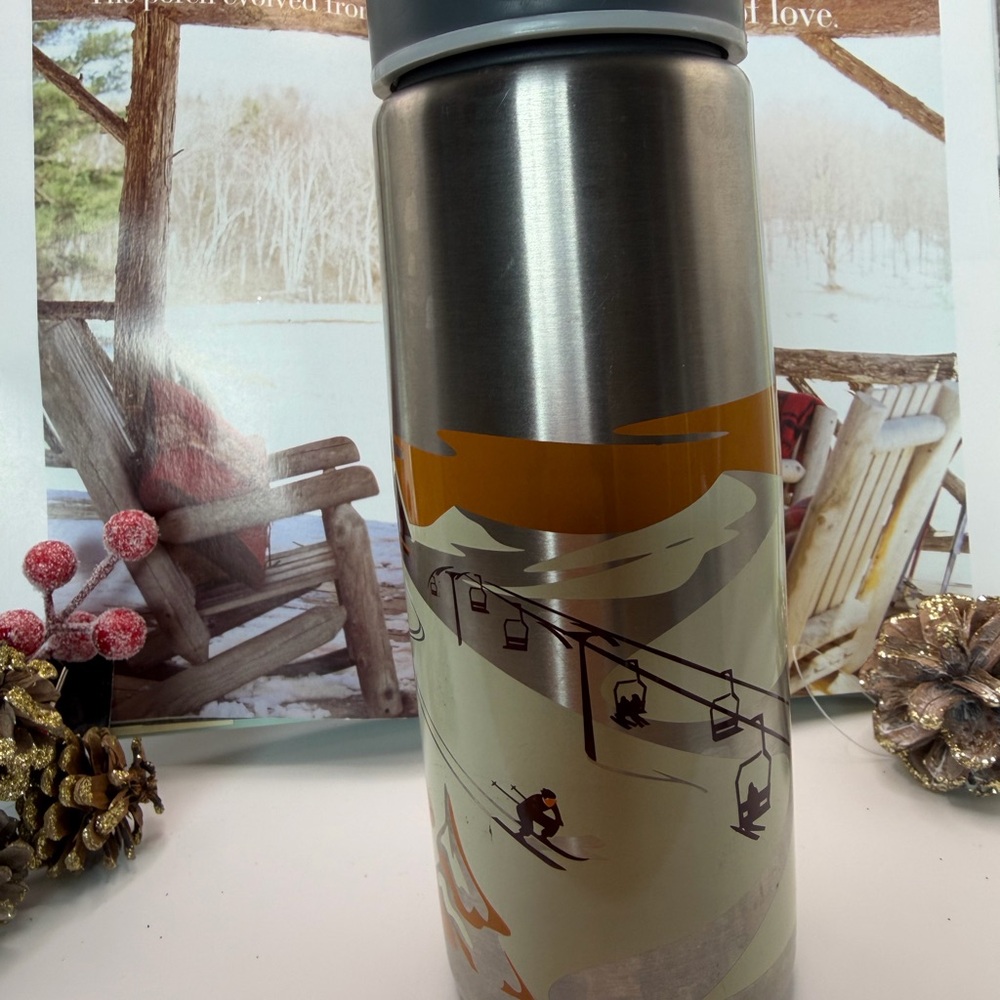 ā„ļøā„ļø Last Chanceā„ļøā„ļø CamelBak Silver Stainless Steel Water Bottle - Ski Graphic - Picture 12 of 13